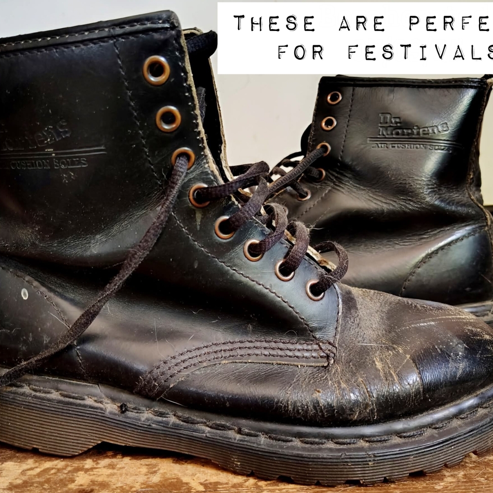 Dr. Martens Black Leather Lace-Up Boots